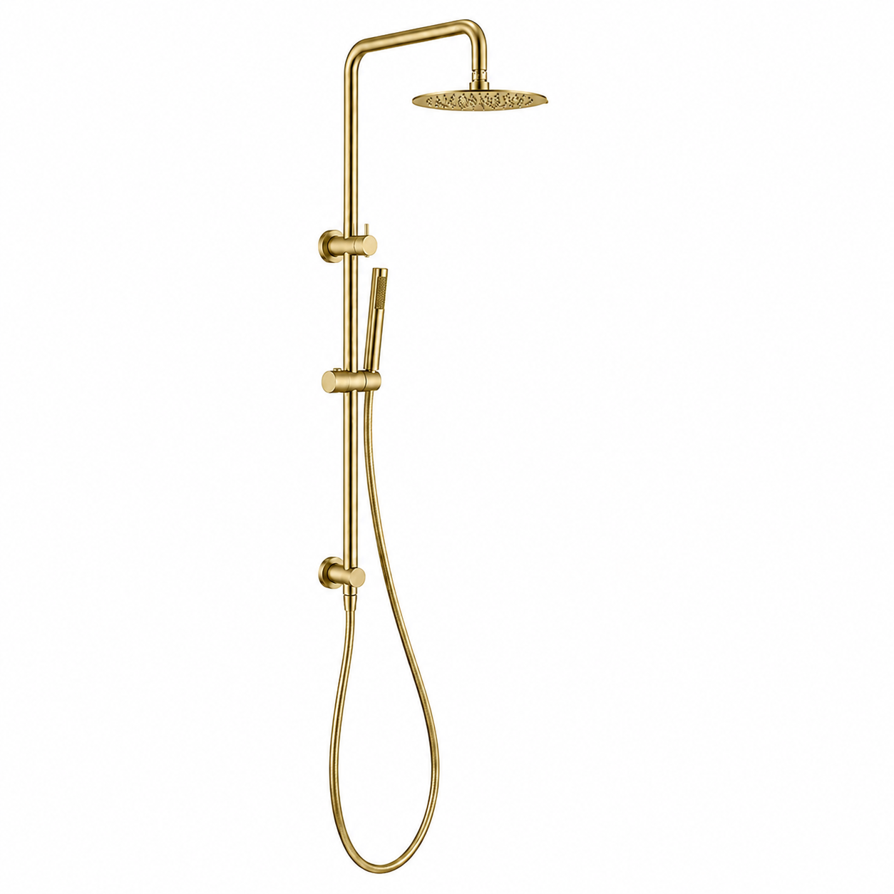 Orion Twin Shower Set Rail with Handheld Wand - Brushed Gold