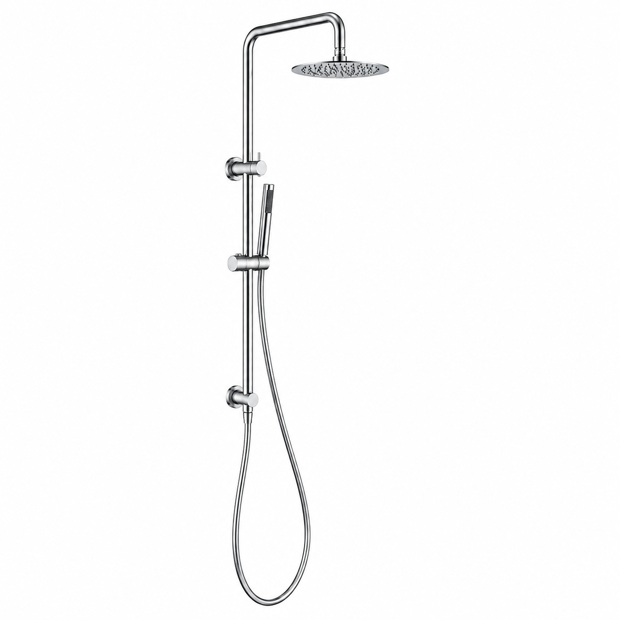 Orion Twin Shower Set Rail with Handheld Wand - Chrome