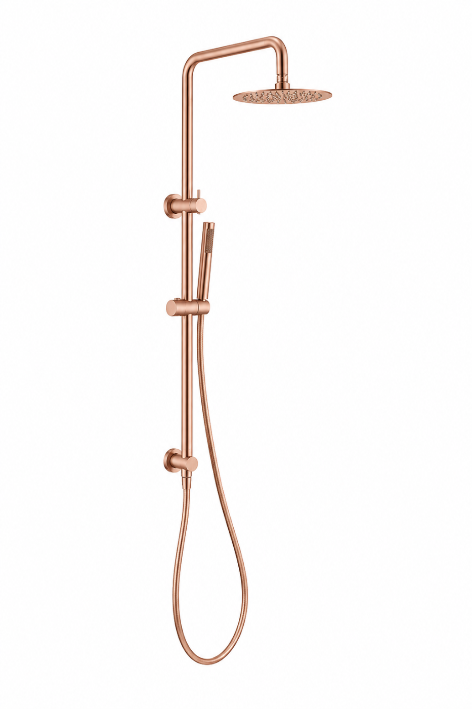 Orion Twin Shower Set Rail with Handheld Wand - Brushed Rose Gold