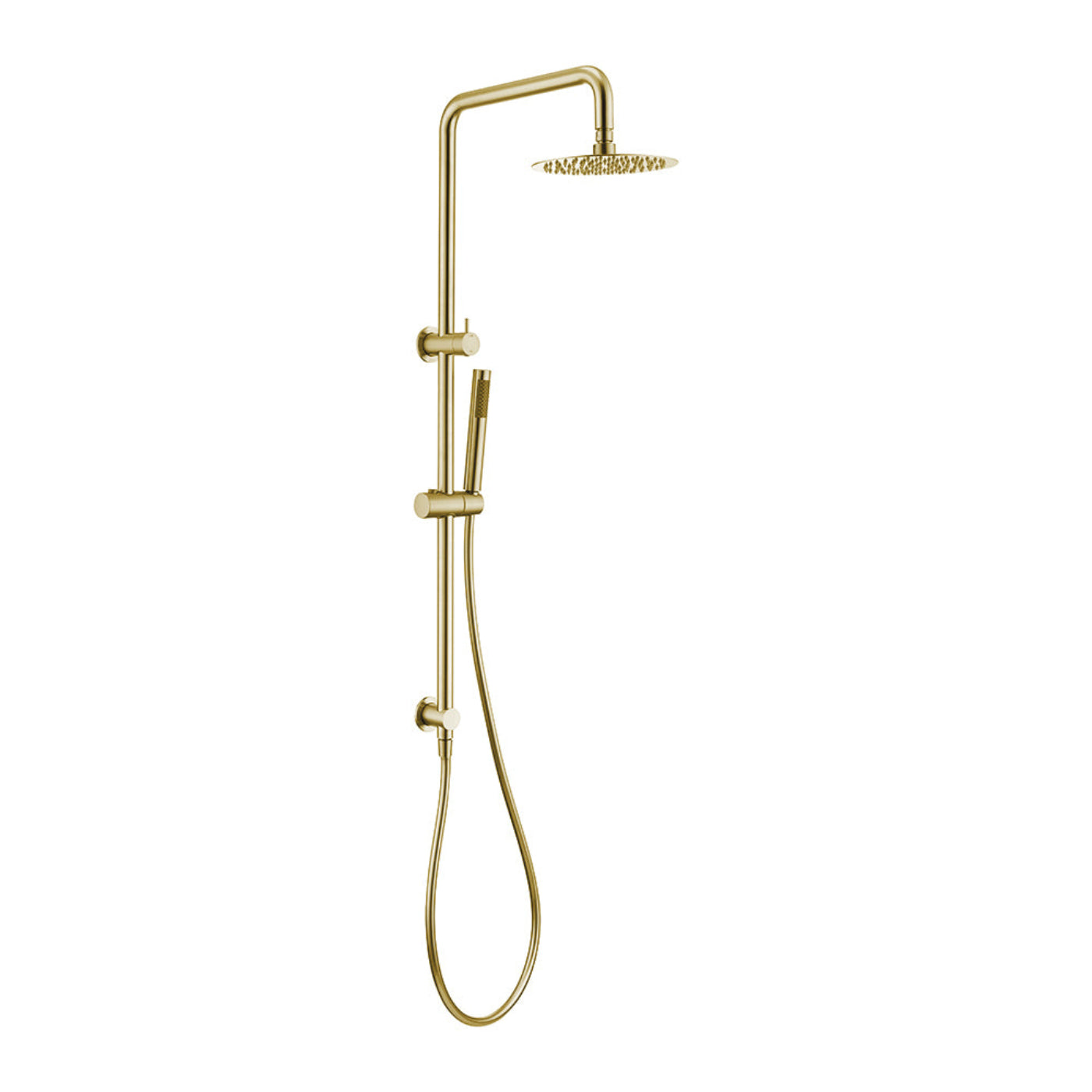 Orion Twin Shower Set Rail with Handheld Wand - Brushed Gold
