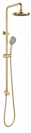 Verve Twin Shower Rail Set with Handheld Round - Brushed Gold