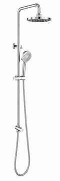 Verve Twin Shower Rail Set with Handheld Round - Chrome