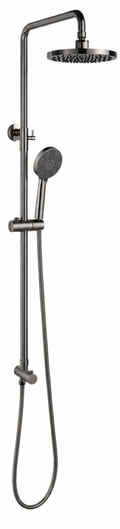 Verve Twin Shower Rail Set with Handheld Round - Gun Metal