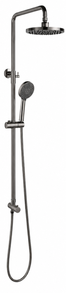 Verve Twin Shower Rail Set with Handheld Round - Gun Metal