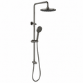 Verve Twin Shower Rail Set with Handheld Round - Gun Metal