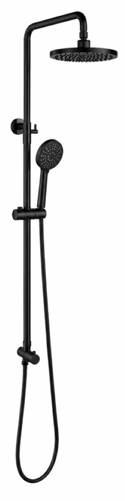 Verve Twin Shower Rail Set with Handheld Round - Matt Black